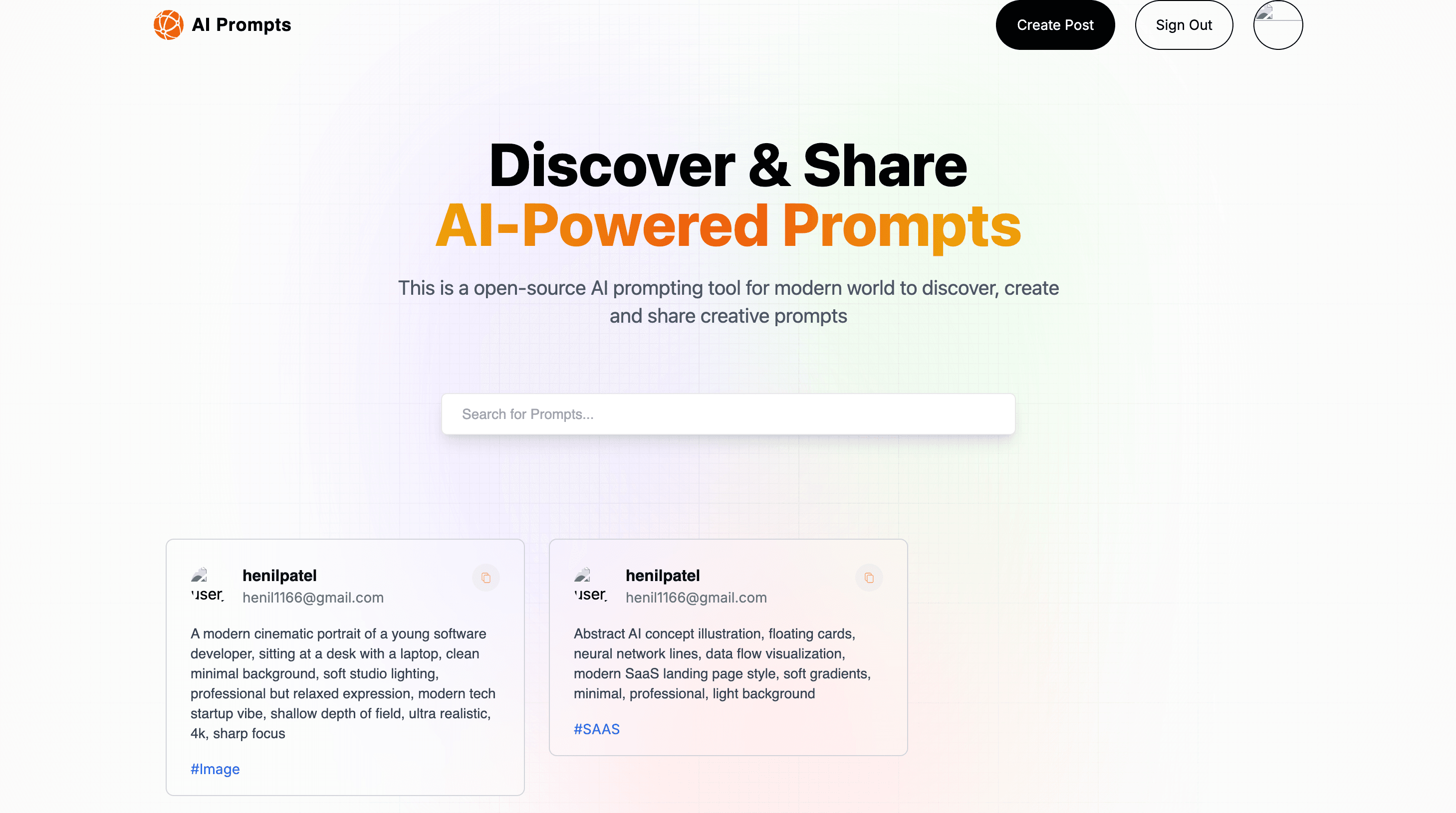 AI Prompts Sharing Platform